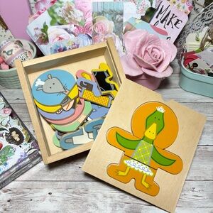 Wooden Mix & Match Animal Dress Up Puzzle Children’s Toy With Case Creative Play